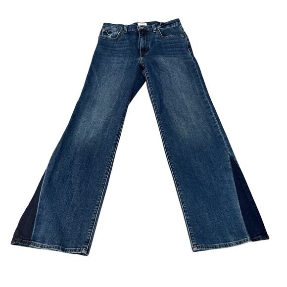 Hudson Jeans Denim - Hudson Womens Rosalie High Rise Wide Leg Ankle Jeans Size 26 Two Tone Denim Boho